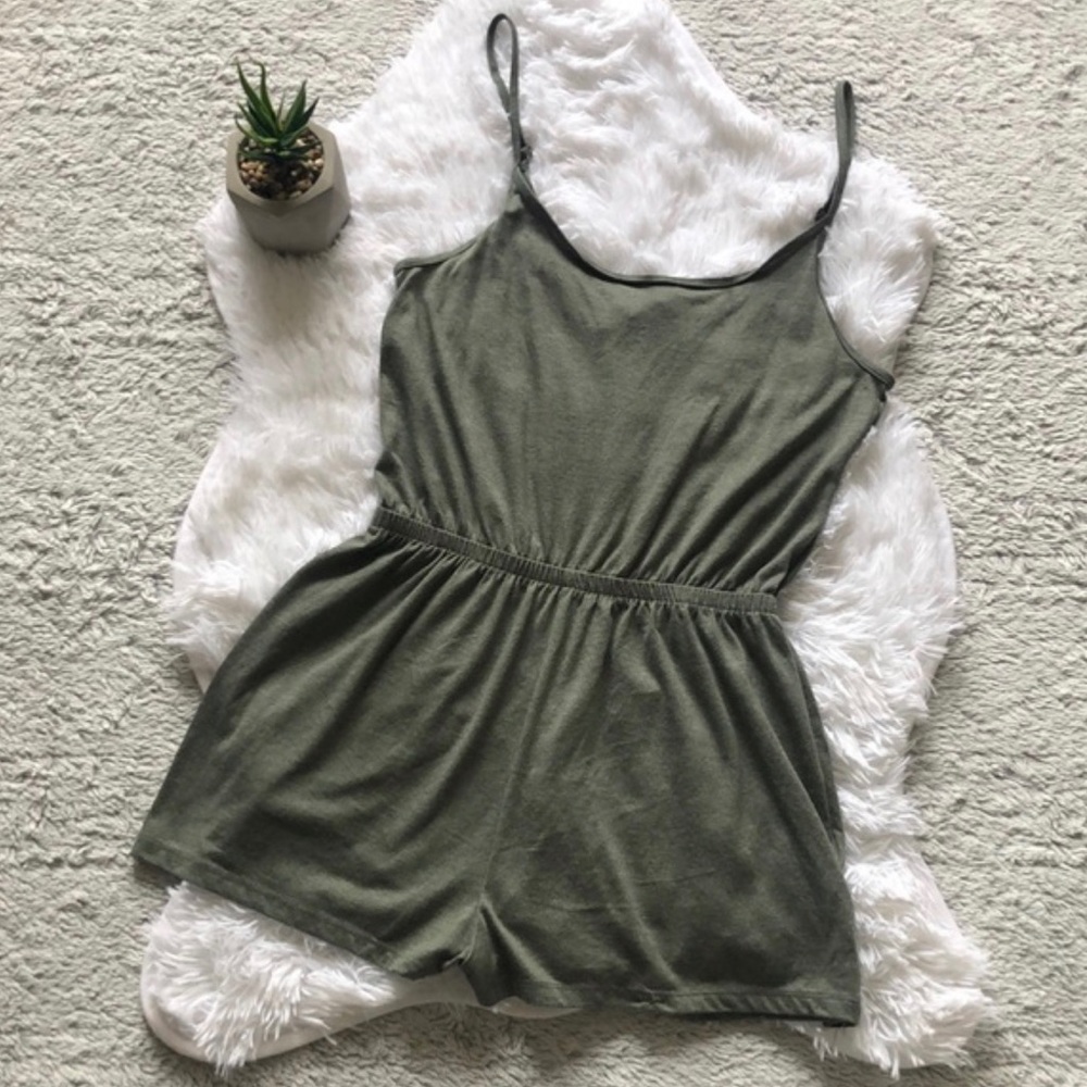 Divided H&M Romper in Green (size S)